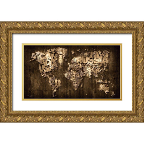 Dark Storm Plain Gold Ornate Wood Framed Art Print with Double Matting by Mikael D. Design