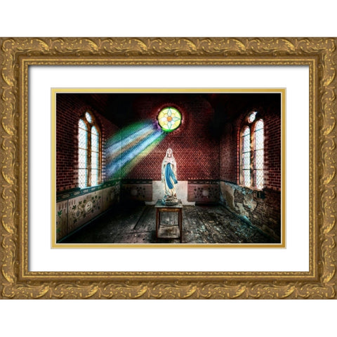 The private Chapel Gold Ornate Wood Framed Art Print with Double Matting by Haker, Matthias