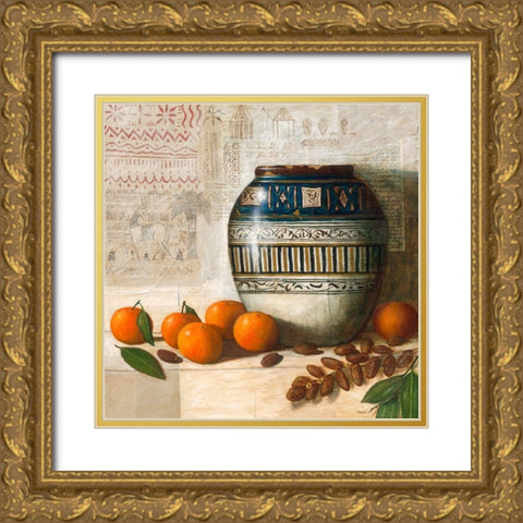 Ceramique tunisienne Gold Ornate Wood Framed Art Print with Double Matting by Lionnet, Pascal