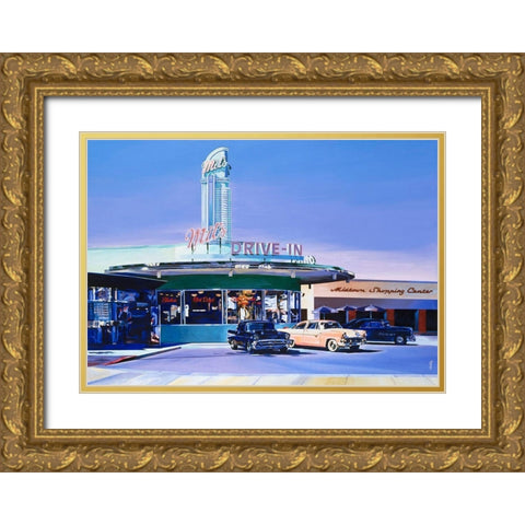 Mil s Drive Gold Ornate Wood Framed Art Print with Double Matting by VAUTRIN