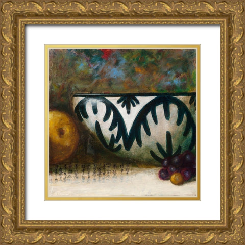 Triptyque poires II Gold Ornate Wood Framed Art Print with Double Matting by Lionnet, Pascal