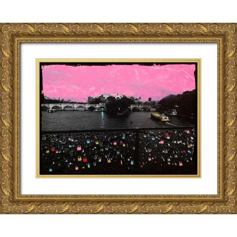 Pont Neuf Gold Ornate Wood Framed Art Print with Double Matting by Simonutti, Riccardo