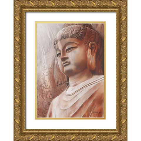 Buddha III Gold Ornate Wood Framed Art Print with Double Matting by Seifert, Brita