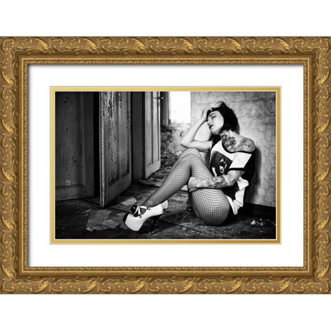 Days of Desperation Gold Ornate Wood Framed Art Print with Double Matting by Haker, Matthias