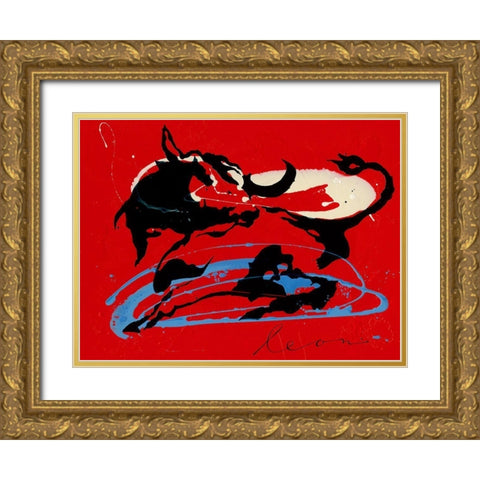 El Sol Y Mar Gold Ornate Wood Framed Art Print with Double Matting by Bosboom, Leon