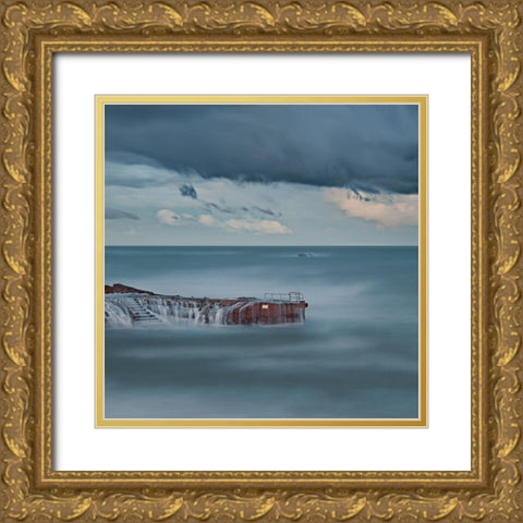 Plongeons dans l inconnu Gold Ornate Wood Framed Art Print with Double Matting by Bertrande, Arnaud