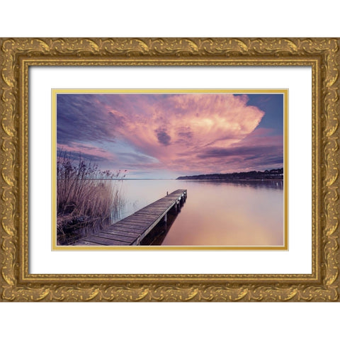 Light Storm Gold Ornate Wood Framed Art Print with Double Matting by Bertrande, Arnaud