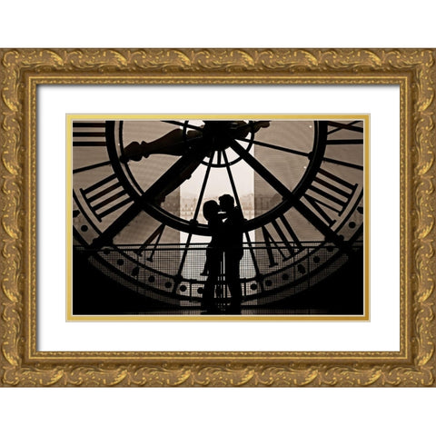 Lovers of St-Valentin Gold Ornate Wood Framed Art Print with Double Matting by Bertrande, Arnaud