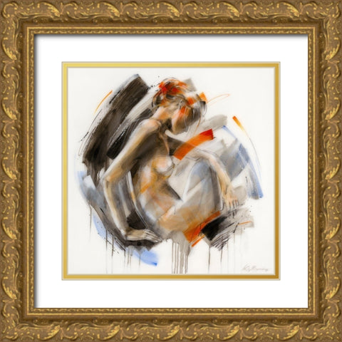 Modest II Gold Ornate Wood Framed Art Print with Double Matting by Meijering, Kitty