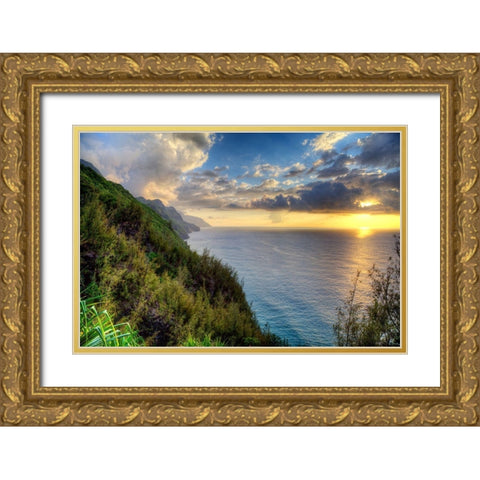 The Hyke Gold Ornate Wood Framed Art Print with Double Matting by Terrible, Aurelien