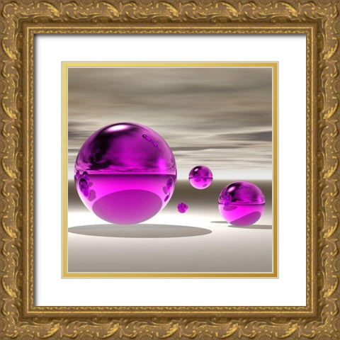Purple Bowl II Gold Ornate Wood Framed Art Print with Double Matting by Hillert, Peter