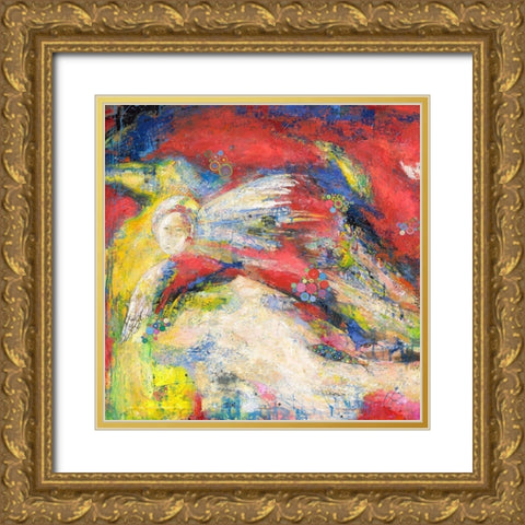 Florentiner Engel Gold Ornate Wood Framed Art Print with Double Matting by Luci