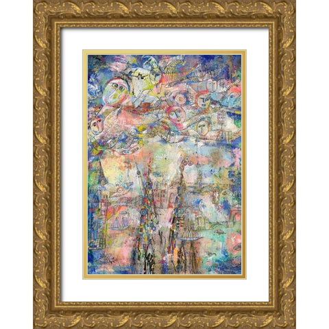 Himmel uber der Stadt Gold Ornate Wood Framed Art Print with Double Matting by Luci