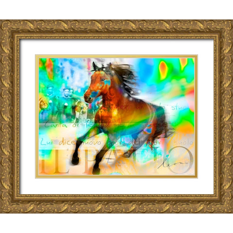 Il Palio Gold Ornate Wood Framed Art Print with Double Matting by Bosboom, Leon