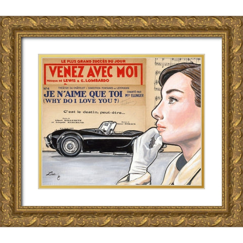 Je n aime que toi  Gold Ornate Wood Framed Art Print with Double Matting by Lisa.C