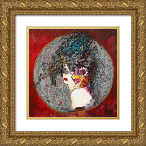 Peau de Satin Gold Ornate Wood Framed Art Print with Double Matting by Maugeri, Valerie