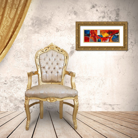 Vie de Joie Gold Ornate Wood Framed Art Print with Double Matting by Jadis