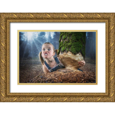 Just a little Beaver Gold Ornate Wood Framed Art Print with Double Matting by John Wilhelm is a Photoholic