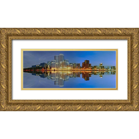 Dusseldorf - Medienhafen Gold Ornate Wood Framed Art Print with Double Matting by Fischer, Rolf