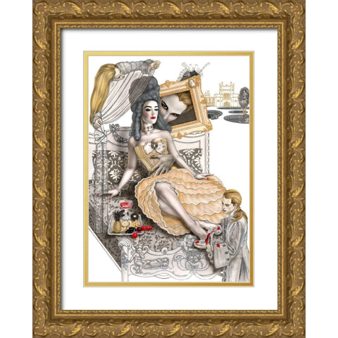 Cinderella Gold Ornate Wood Framed Art Print with Double Matting by Horwath, Sara