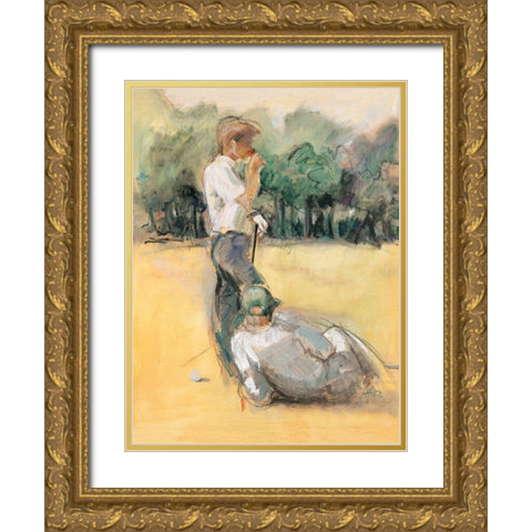 Give it a rest Gold Ornate Wood Framed Art Print with Double Matting by Declercq, Huguette