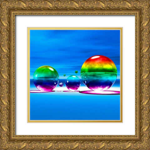 Rainbowl III Gold Ornate Wood Framed Art Print with Double Matting by Hillert, Peter
