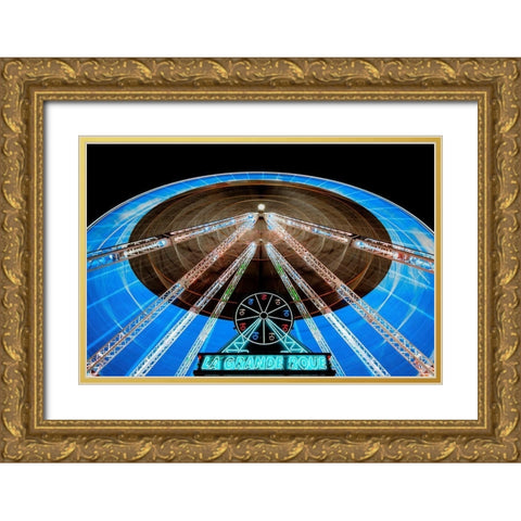 La grande roue Gold Ornate Wood Framed Art Print with Double Matting by Bertrande, Arnaud