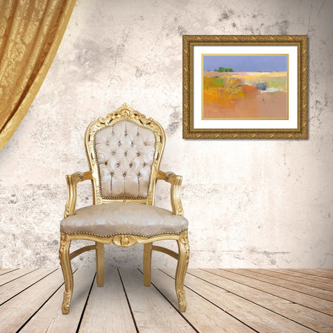 Meadow in Color Gold Ornate Wood Framed Art Print with Double Matting by Groenhart, Jan