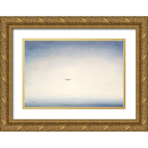 Au dessus des mers Gold Ornate Wood Framed Art Print with Double Matting by Letestu, Yann