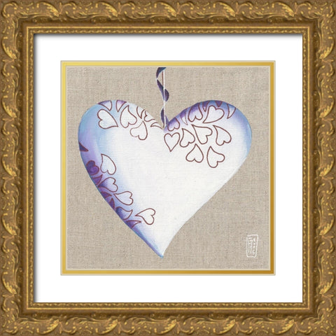 Tender Gold Ornate Wood Framed Art Print with Double Matting by Mellier, Francine