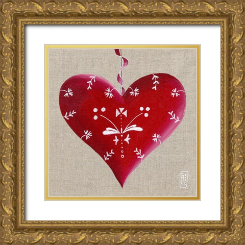 Lovely Gold Ornate Wood Framed Art Print with Double Matting by Mellier, Francine