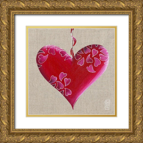 Kiss Gold Ornate Wood Framed Art Print with Double Matting by Mellier, Francine