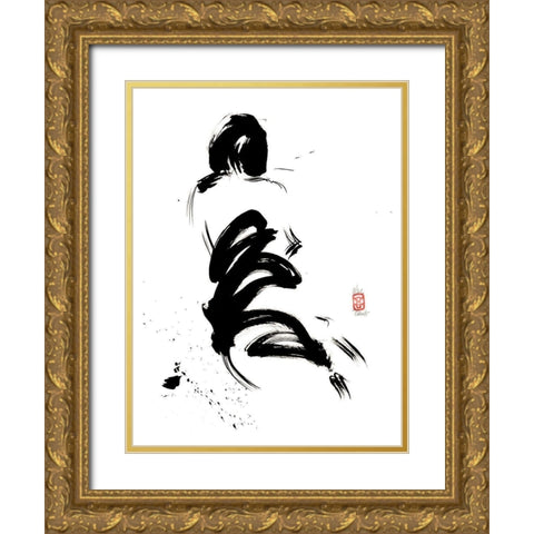 L imminence du desir Gold Ornate Wood Framed Art Print with Double Matting by Hanniet, Marc
