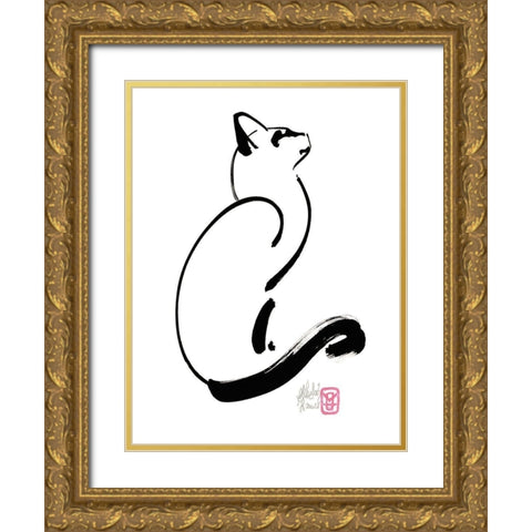 Fidele-lattente du maitre Gold Ornate Wood Framed Art Print with Double Matting by Hanniet, Marc