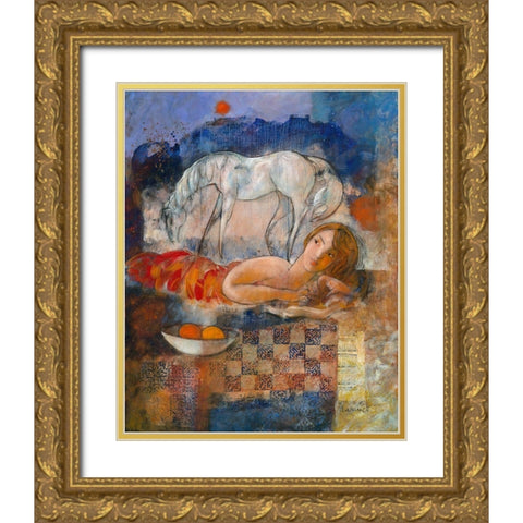 Linstinct des libertes Gold Ornate Wood Framed Art Print with Double Matting by Hanniet, Marc