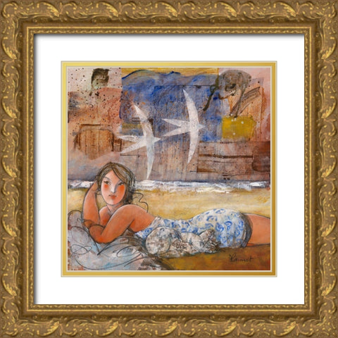 Autre et semblable Gold Ornate Wood Framed Art Print with Double Matting by Hanniet, Marc