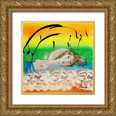 Arc en ciel Gold Ornate Wood Framed Art Print with Double Matting by Hanniet, Marc