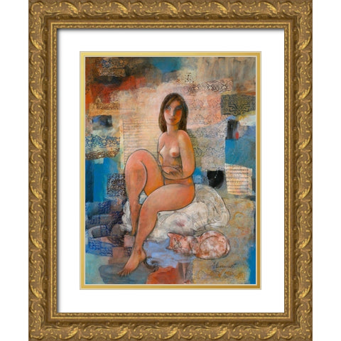 La liberte crue Gold Ornate Wood Framed Art Print with Double Matting by Hanniet, Marc