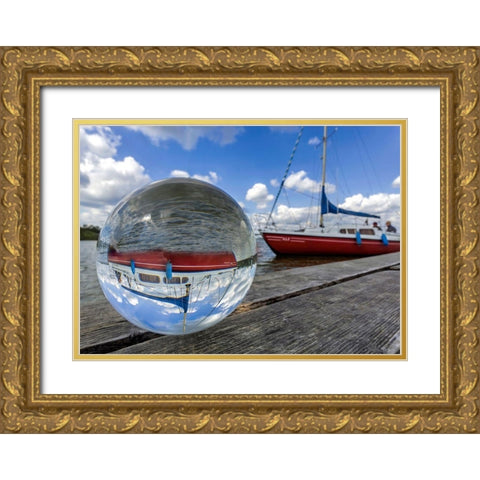 Kugelwelt  Segelboot Gold Ornate Wood Framed Art Print with Double Matting by Fischer, Rolf