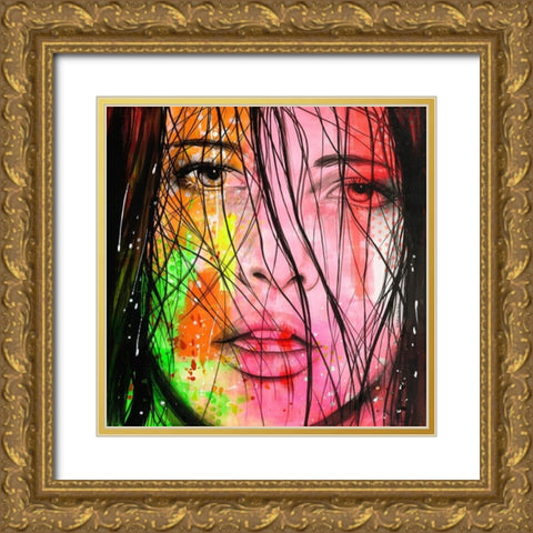 Louise Gold Ornate Wood Framed Art Print with Double Matting by Lemahieu, Lise