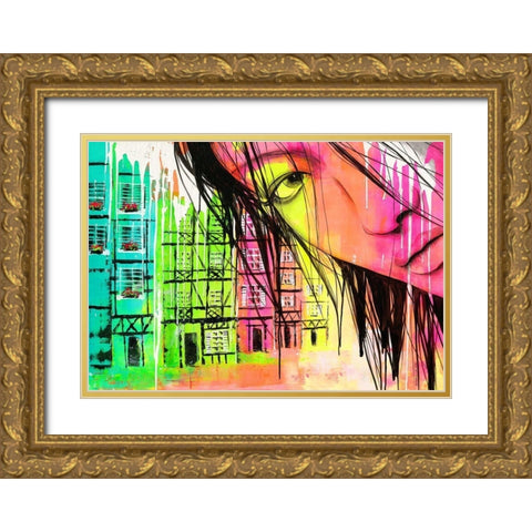 Zita Gold Ornate Wood Framed Art Print with Double Matting by Lemahieu, Lise