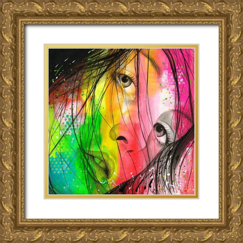 Alicia Gold Ornate Wood Framed Art Print with Double Matting by Lemahieu, Lise