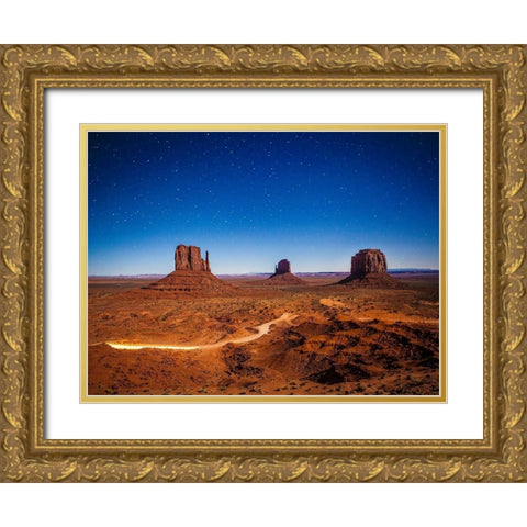 Monument Valley Stars Gold Ornate Wood Framed Art Print with Double Matting by Lichtenwalter, Tom