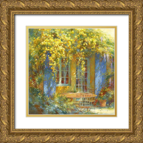 Palette printaniere Gold Ornate Wood Framed Art Print with Double Matting by Messely, Johan