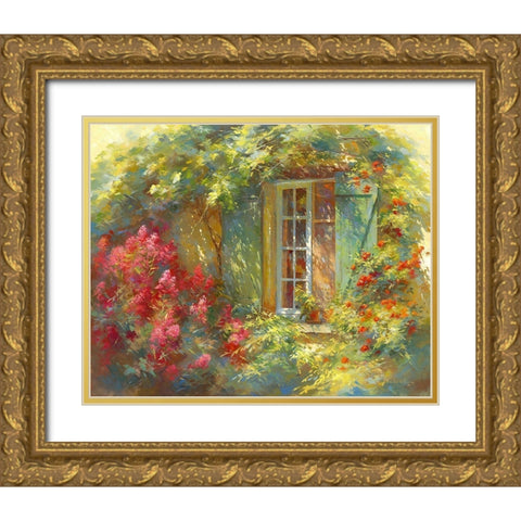 Charme Provencale Gold Ornate Wood Framed Art Print with Double Matting by Messely, Johan