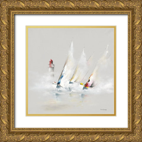 Passage du Phare Gold Ornate Wood Framed Art Print with Double Matting by de Courcy, Gerard