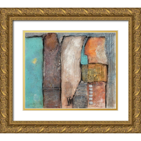 Leicht grun - blau Gold Ornate Wood Framed Art Print with Double Matting by Alba, Andreas