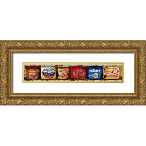 Latas Marineras Gold Ornate Wood Framed Art Print with Double Matting by Villanueva, Natalia