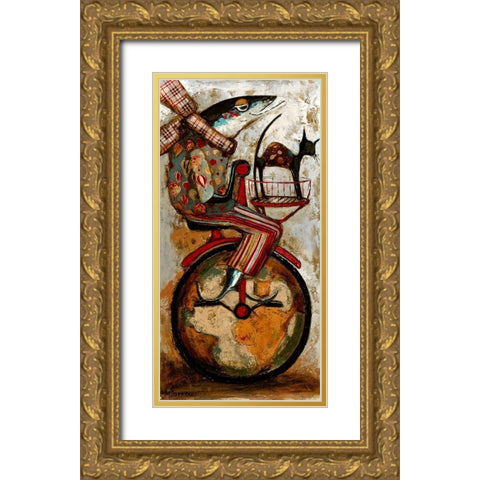 Trotamundos Gold Ornate Wood Framed Art Print with Double Matting by Villanueva, Natalia