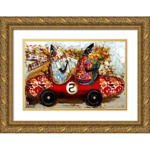 Luna de miel Gold Ornate Wood Framed Art Print with Double Matting by Villanueva, Natalia